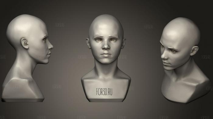 Girl Head II 3d stl модель для ЧПУ
